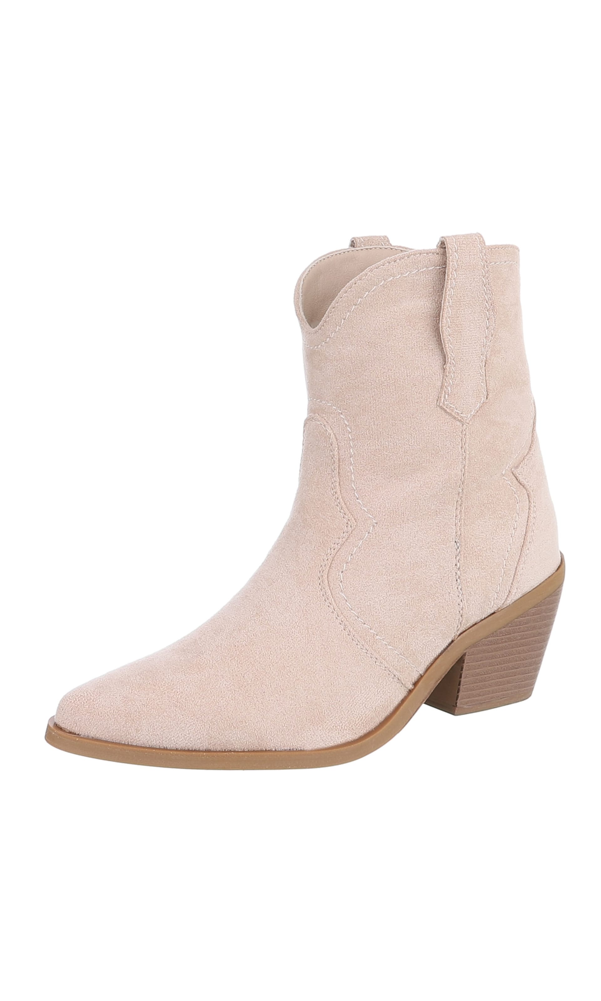 Ital-Design Stiefelette in Beige: Vorderseite