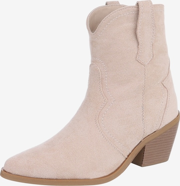 Ital-Design Stiefelette in Beige: Vorderseite