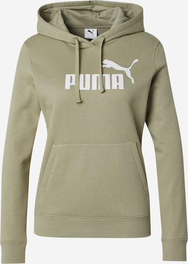 Sportinio tipo megztinis 'Ess No. 1' iš PUMA, spalva – rusvai žalia / balta, Prekių apžvalga