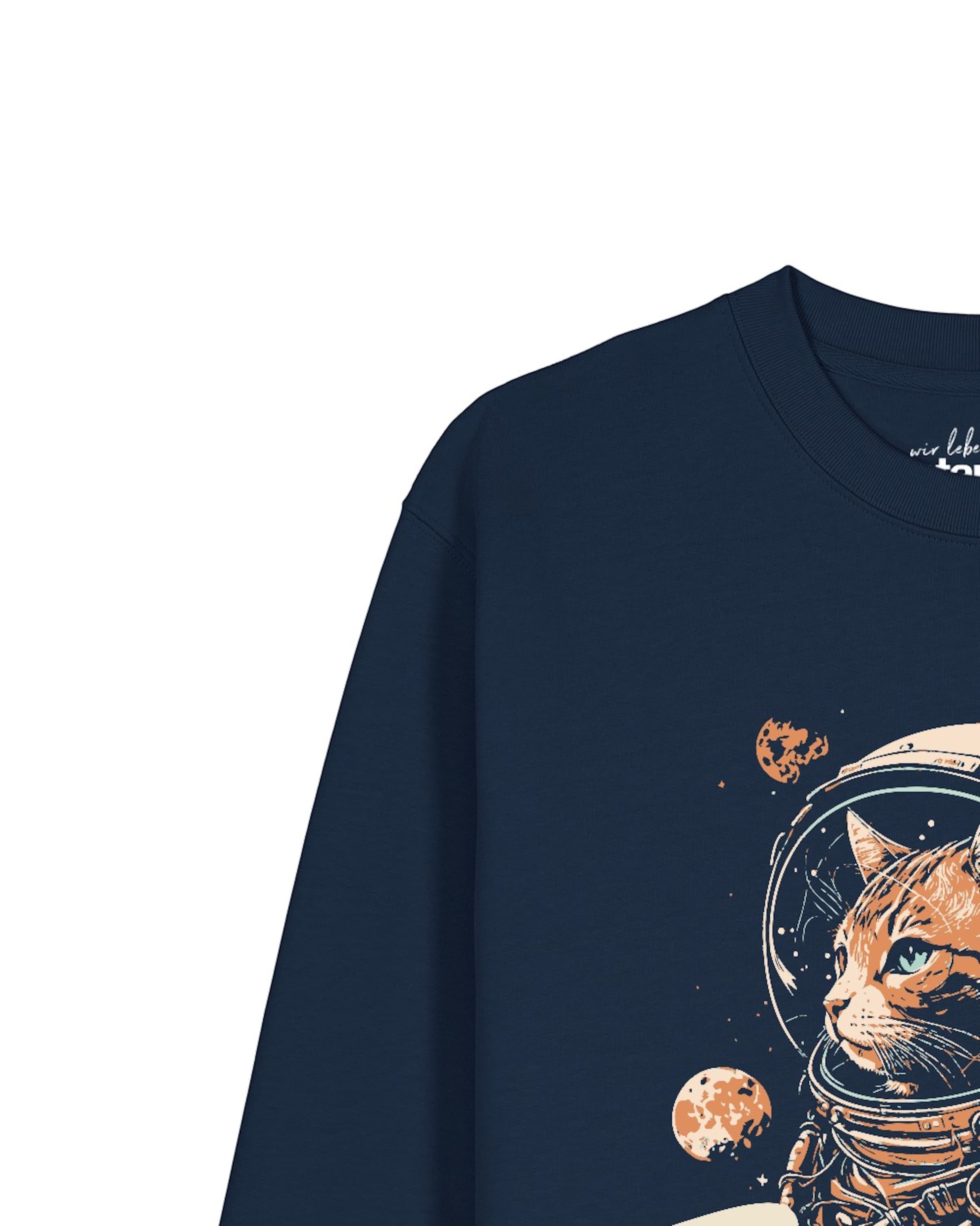 Watapparel Sweatshirt 'Catstronaut' in Blauw