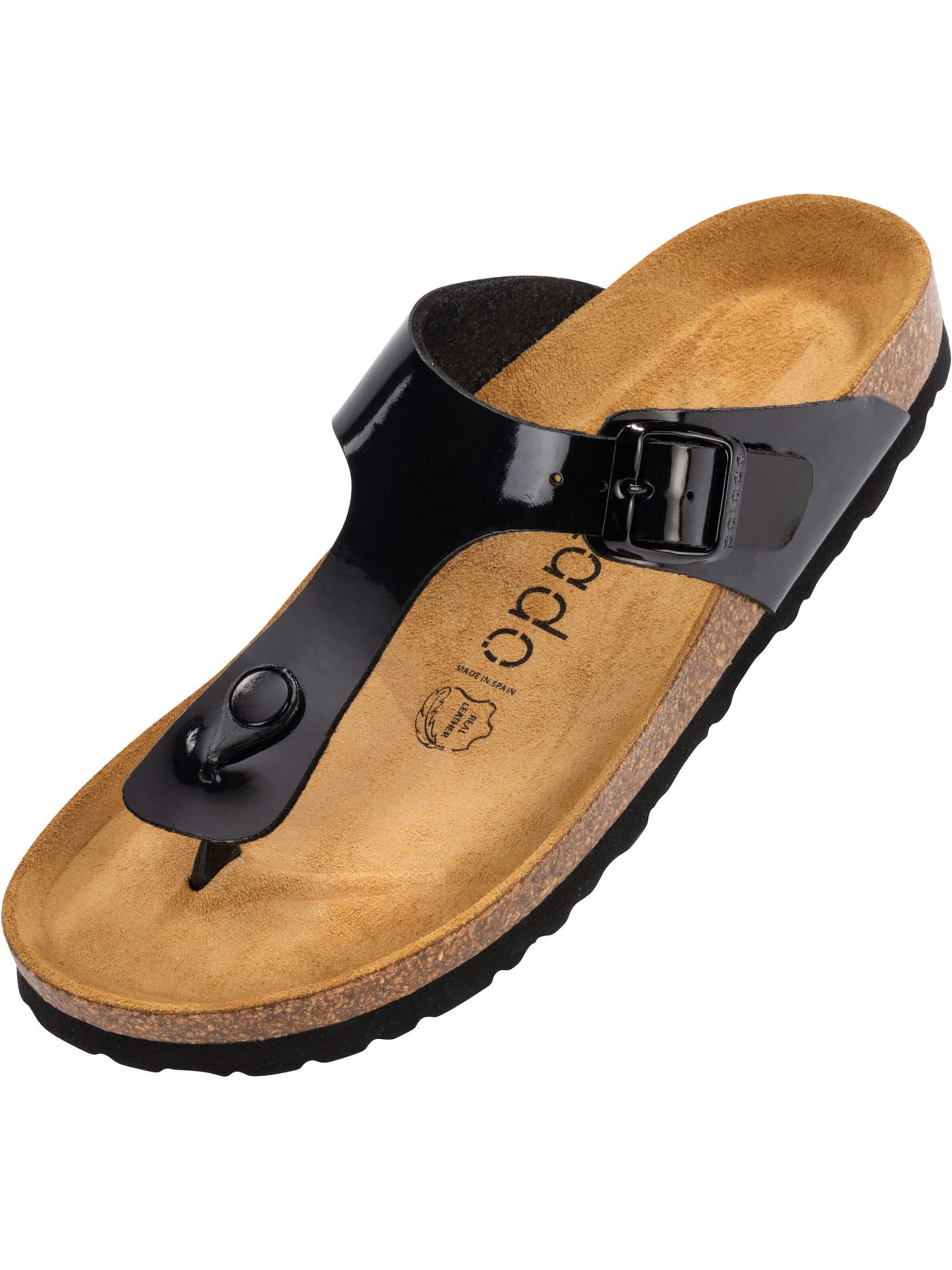 Palado - Sandalias de dedo 'Kos Lack' en negro: frente