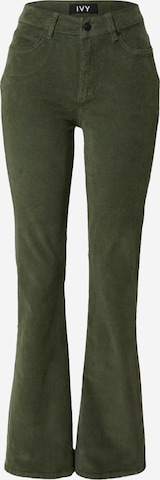 Ivy Copenhagen Flared Broek 'Tara Flare Baby Cord' in Groen: voorkant