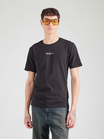 Pepe Jeans T-Shirt 'DEROK' in Schwarz: Vorderseite