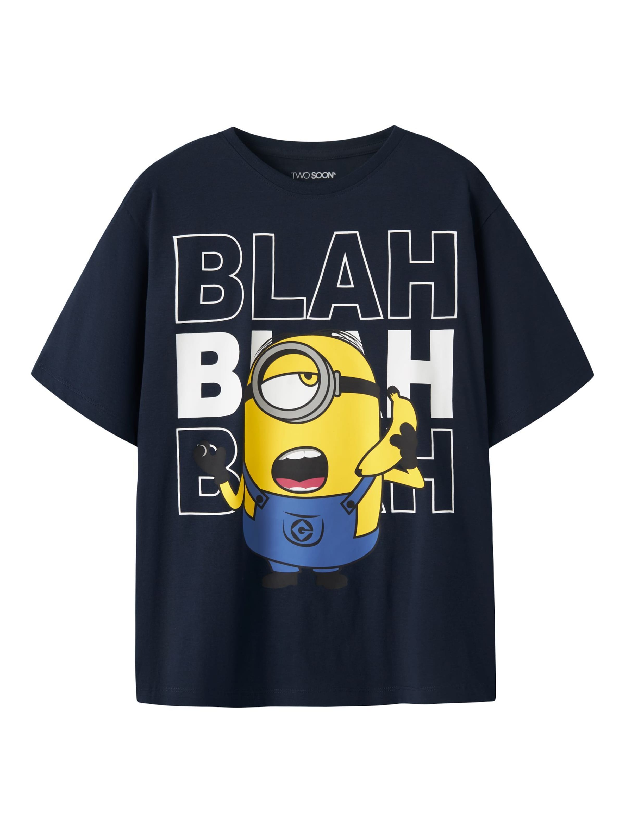 TWO SOON - Camiseta en azul: frente