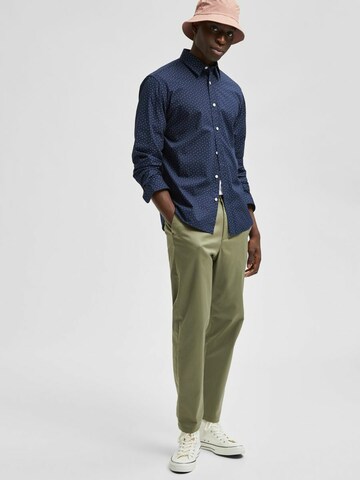 žalia SELECTED HOMME Prigludęs „Chino“ stiliaus kelnės 'Repton'
