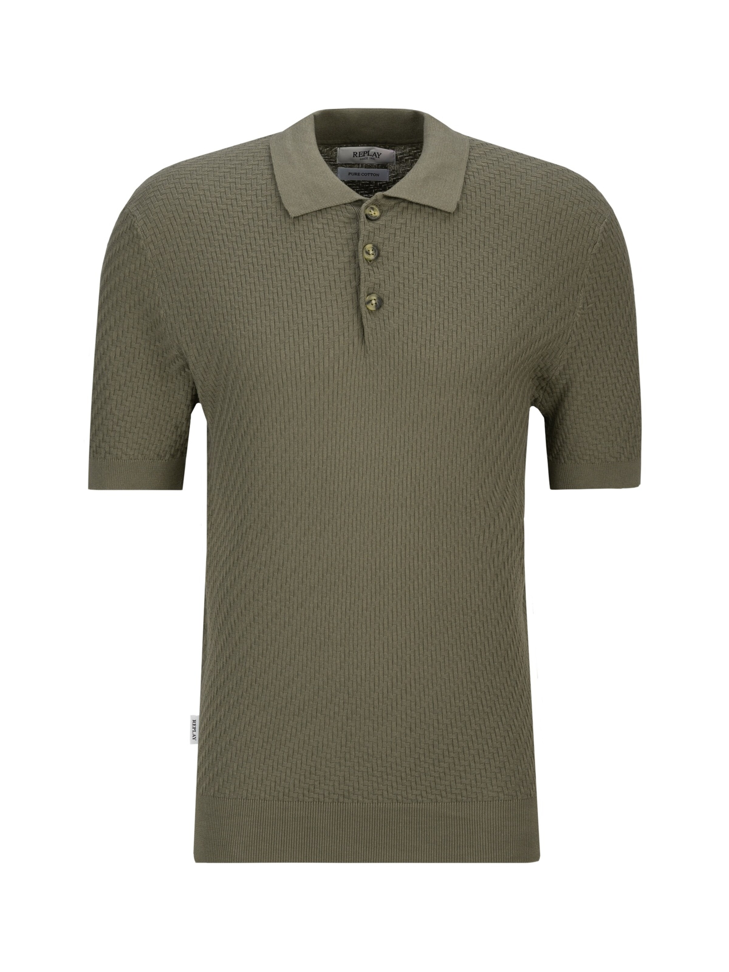 REPLAY Poloshirt in L in dunkelgrün, Produktansicht