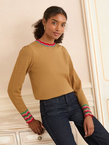 love & roses Пуловер в бежово: отпред