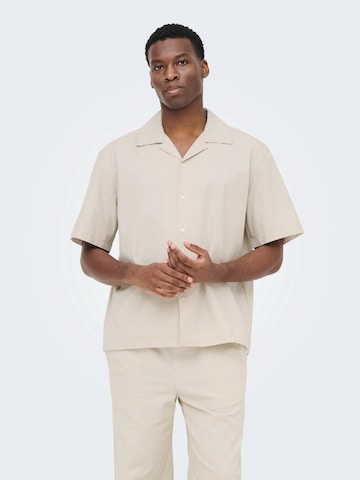 Only & Sons Comfort fit Button Up Shirt 'ONSREID' in Grey: front
