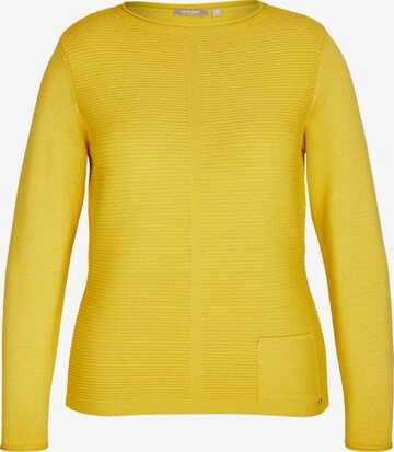 Rabe Pullover mit Rippenstrick und Ziernähten in Gelb: front