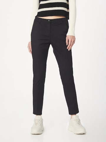 Slimfit Pantaloni cu dungă de la Sisley pe negru: față