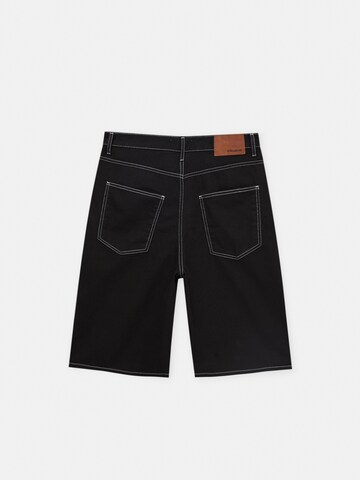 Pull&Bear Wide Leg Shorts in Schwarz