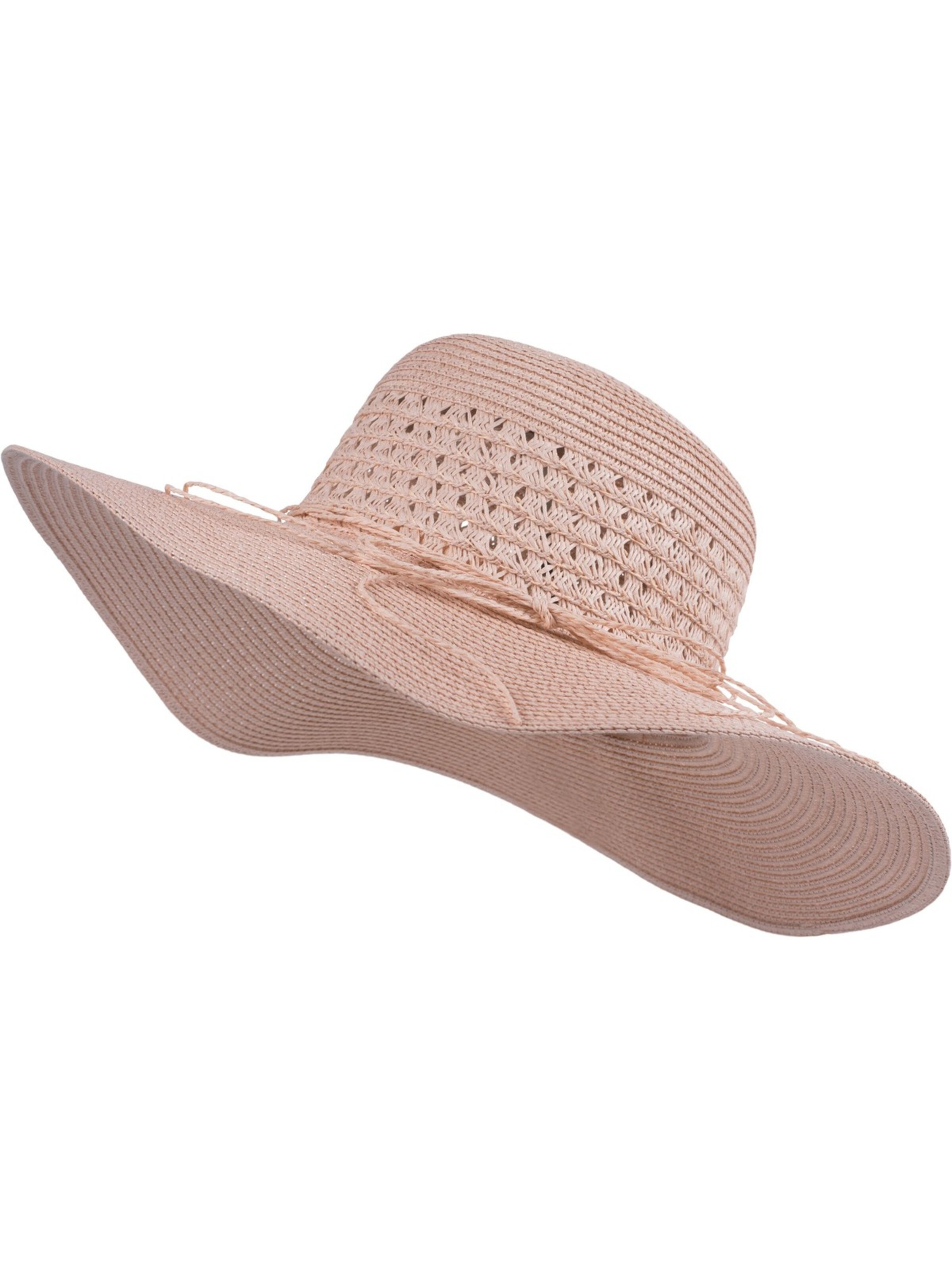 styleBREAKER Hut 'Großer Sonnenhut mit Hutband und Schleife Strohhut'‌‌‌‌‌‌‌‌‌‌ in Pink: Vorderseite