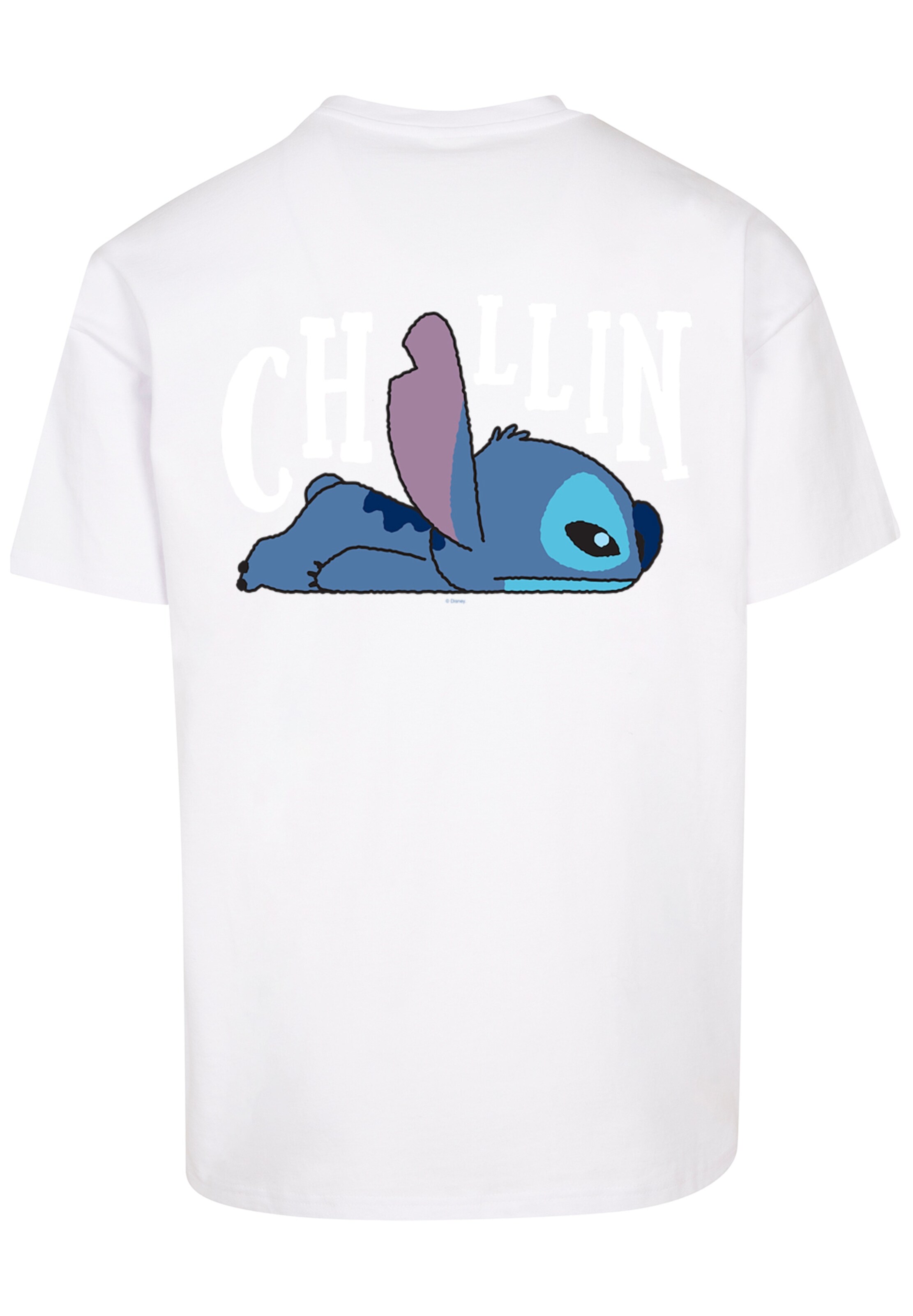 Maglietta 'Disney Lilo And Stitch Stitch Backside Breast' di F4NT4STIC in bianco