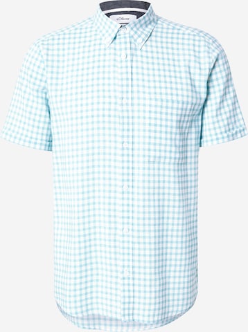 s.Oliver Regular Fit Hemd in Blau: Vorderseite