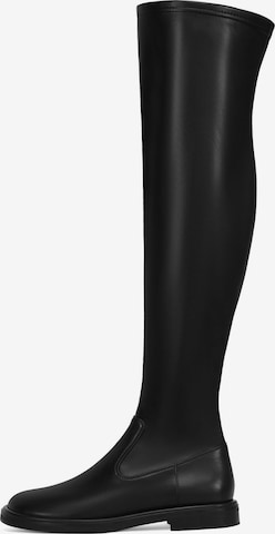 Potamy Overknees in Schwarz: Vorderseite