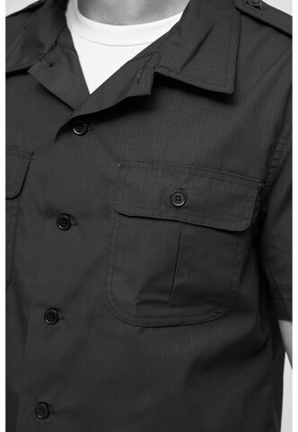 Brandit Regular fit Button Up Shirt in Black