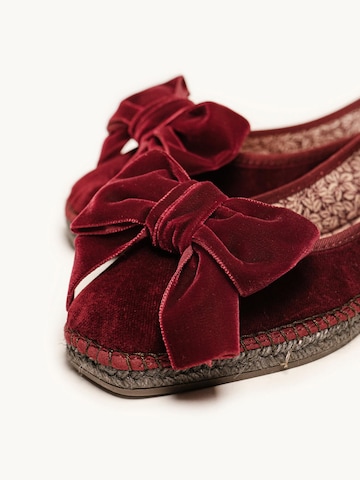 Ballerina 'Alpargata Terciopelo' di Alhamas in rosso