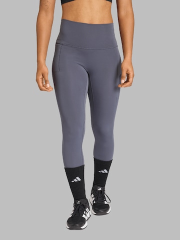ADIDAS PERFORMANCE Skinny Sportovní kalhoty – šedá: přední strana