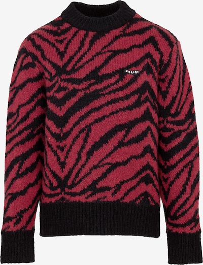 Volcom Sweater 'Zebra' in rot / schwarz, Produktansicht