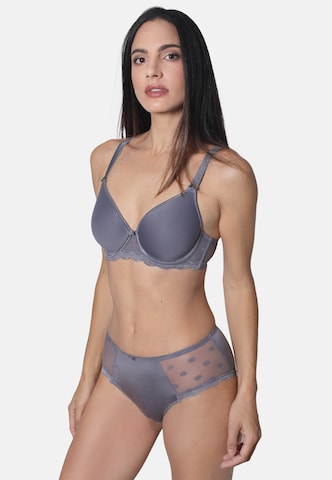 sassa T-shirt BH 'DOTTED MESH' in Grijs: voorkant