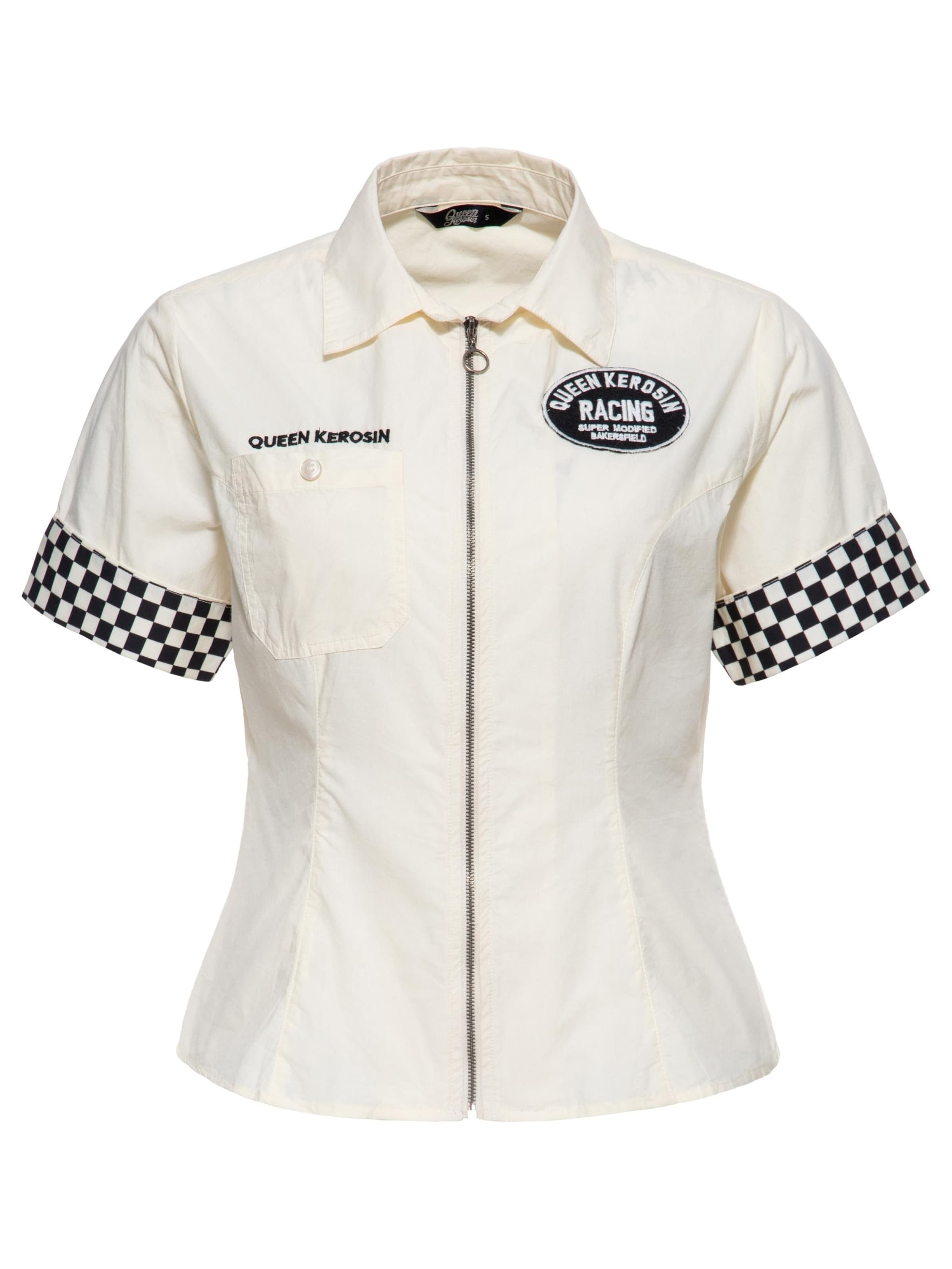 Queen Kerosin Blouse 'Super Modified' in White: front