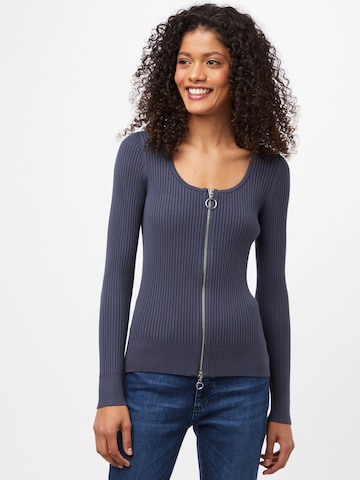 HUGO Knit Cardigan 'Swanee' in Blue: front