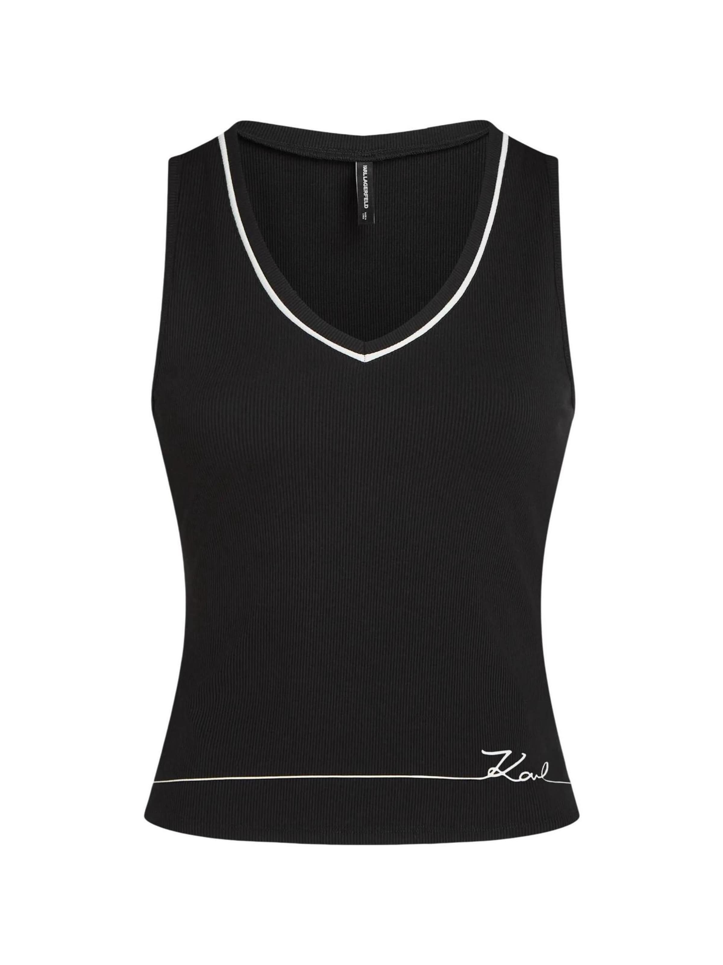 Top 'SIGNATURE LOUGE TANK TOP B2W44008' di KARL LAGERFELD JEANS in nero: frontale