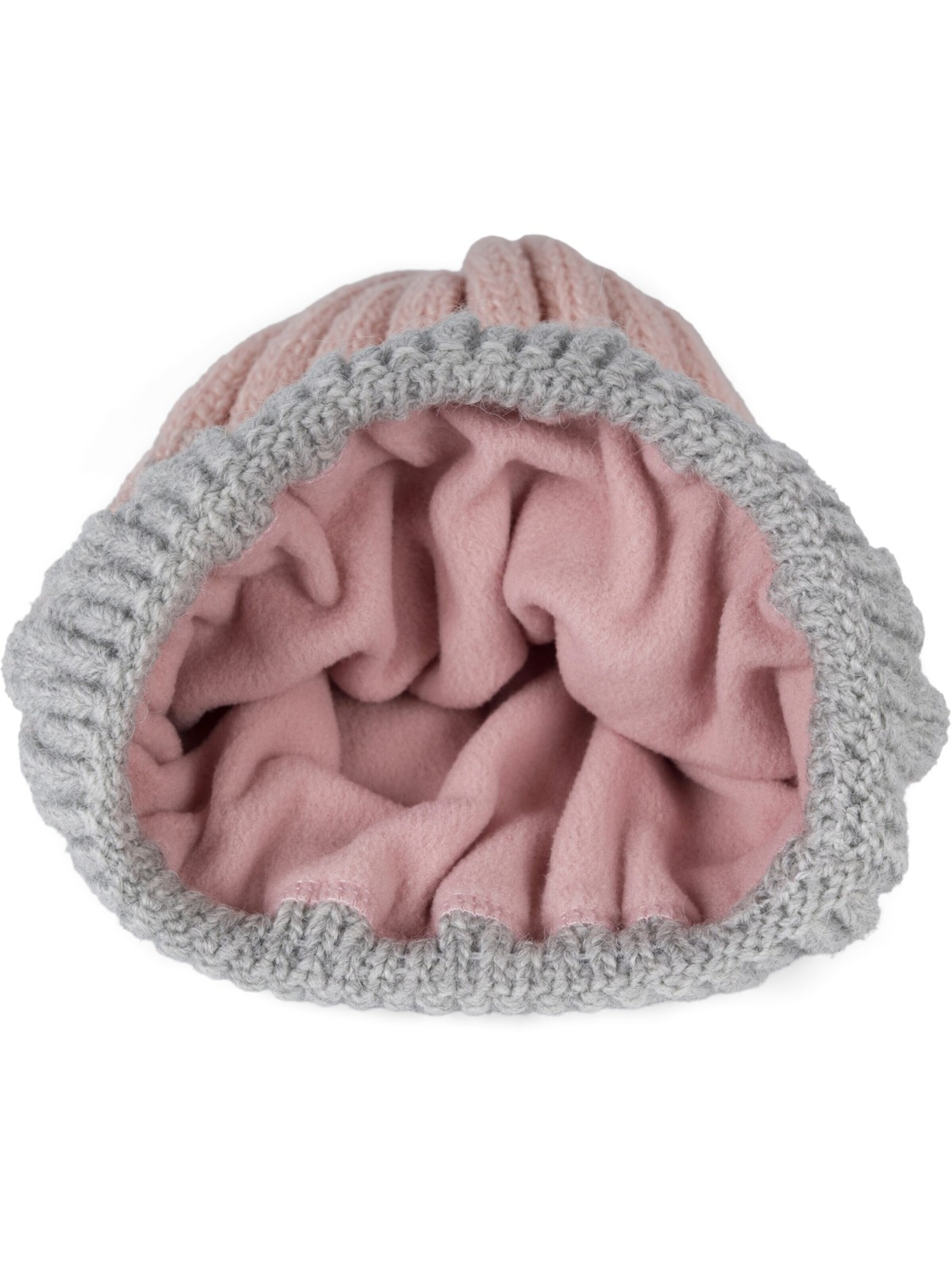 styleBREAKER Beanie 'Strickmütze Farbverlauf mit Thermo-Fleece' in Grey