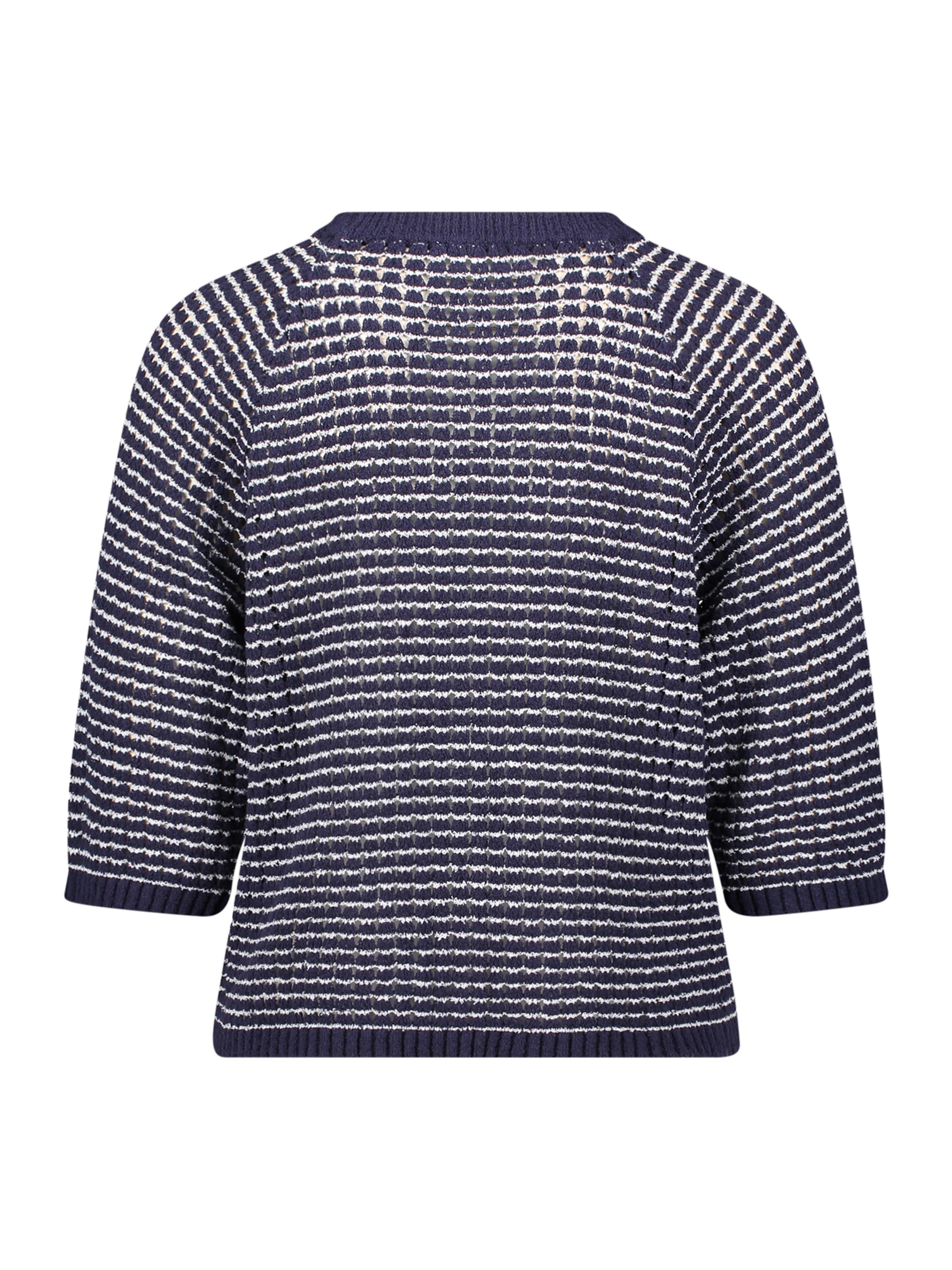 Cartoon Strickpullover mit Rundhalsausschnitt in Blau