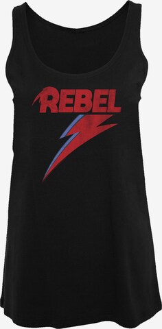 Haut 'David Bowie Distressed Rebel' F4NT4STIC en noir : devant