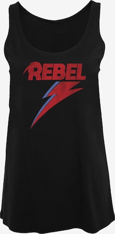 F4NT4STIC Top 'David Bowie Distressed Rebel' in Zwart: voorkant