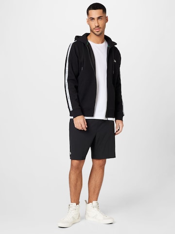 LACOSTE Zip-Up Hoodie in Black