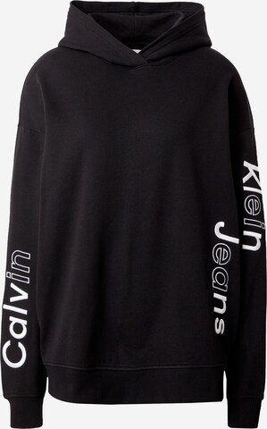 Sweat-shirt Calvin Klein Jeans en noir : devant