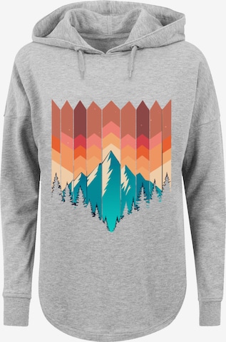 F4NT4STIC Sweatshirt 'Berg Sonnenuntergang Geometrisch' in Grau: Vorderseite