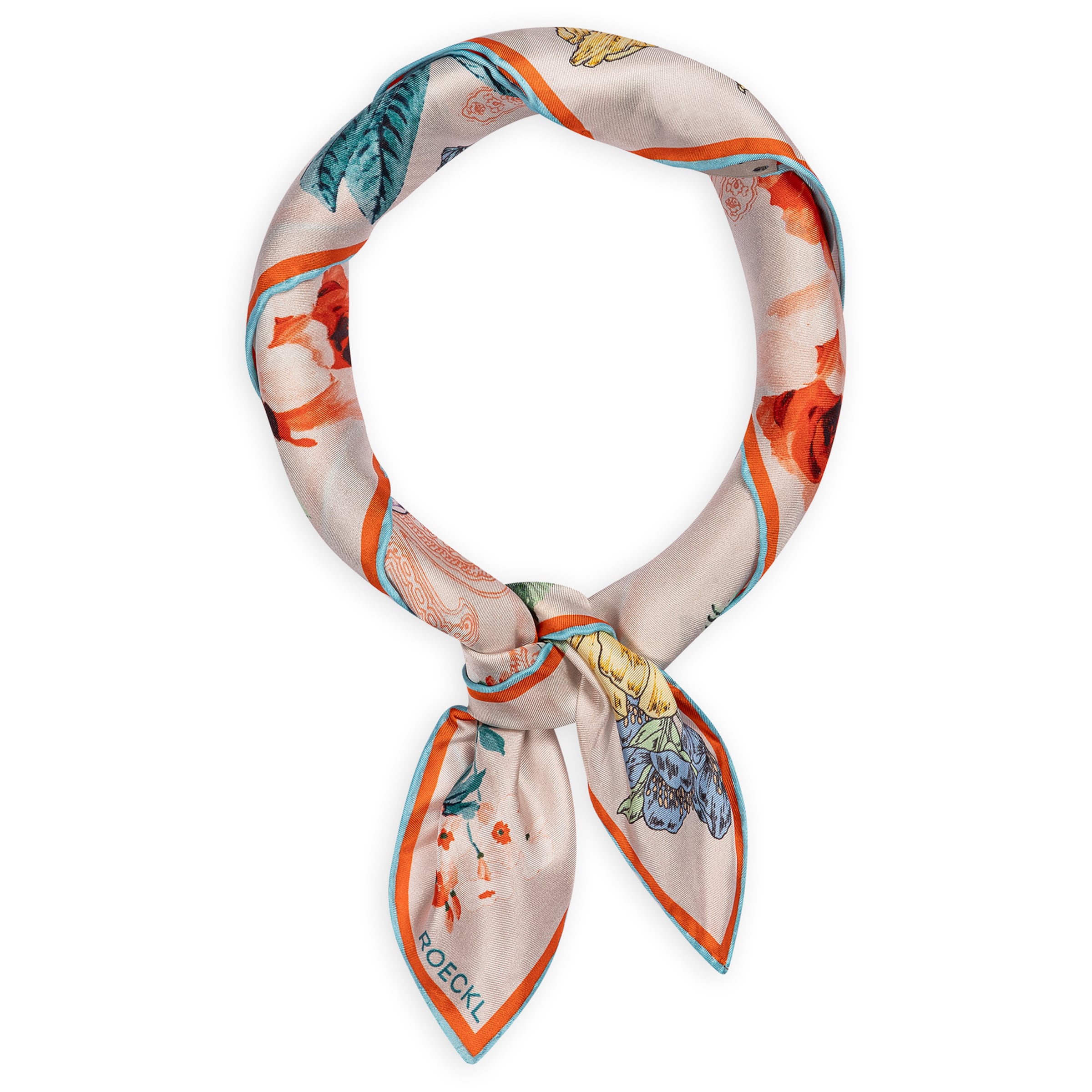 Roeckl Shawl 'PAISLEY & FLOWERS NICKY' in Orange