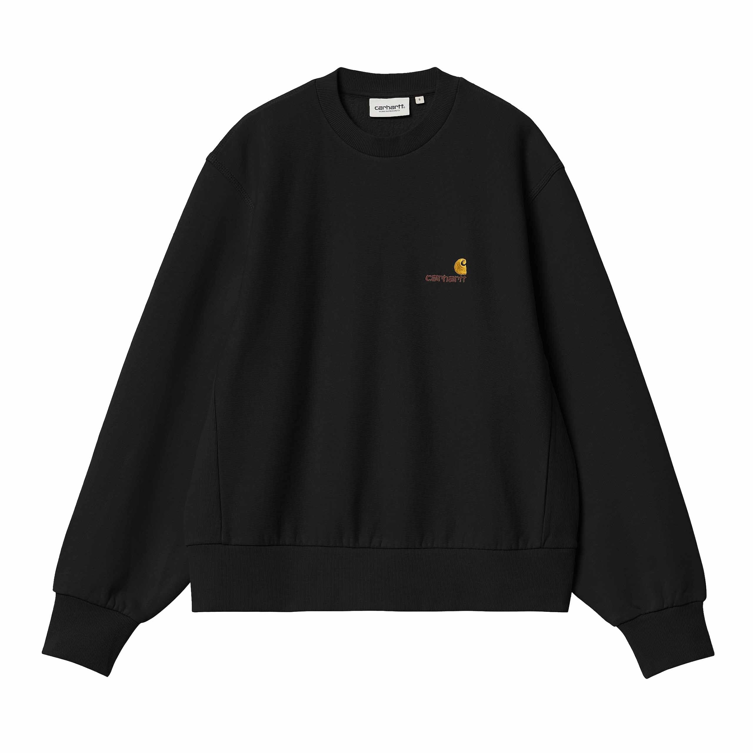 Carhartt WIP Sweatshirt 'American Script' in Black: front