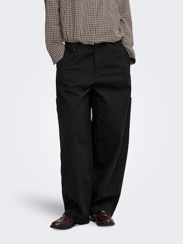 JDY Barrel Cargo Pants 'JDYGeo' in Black: front