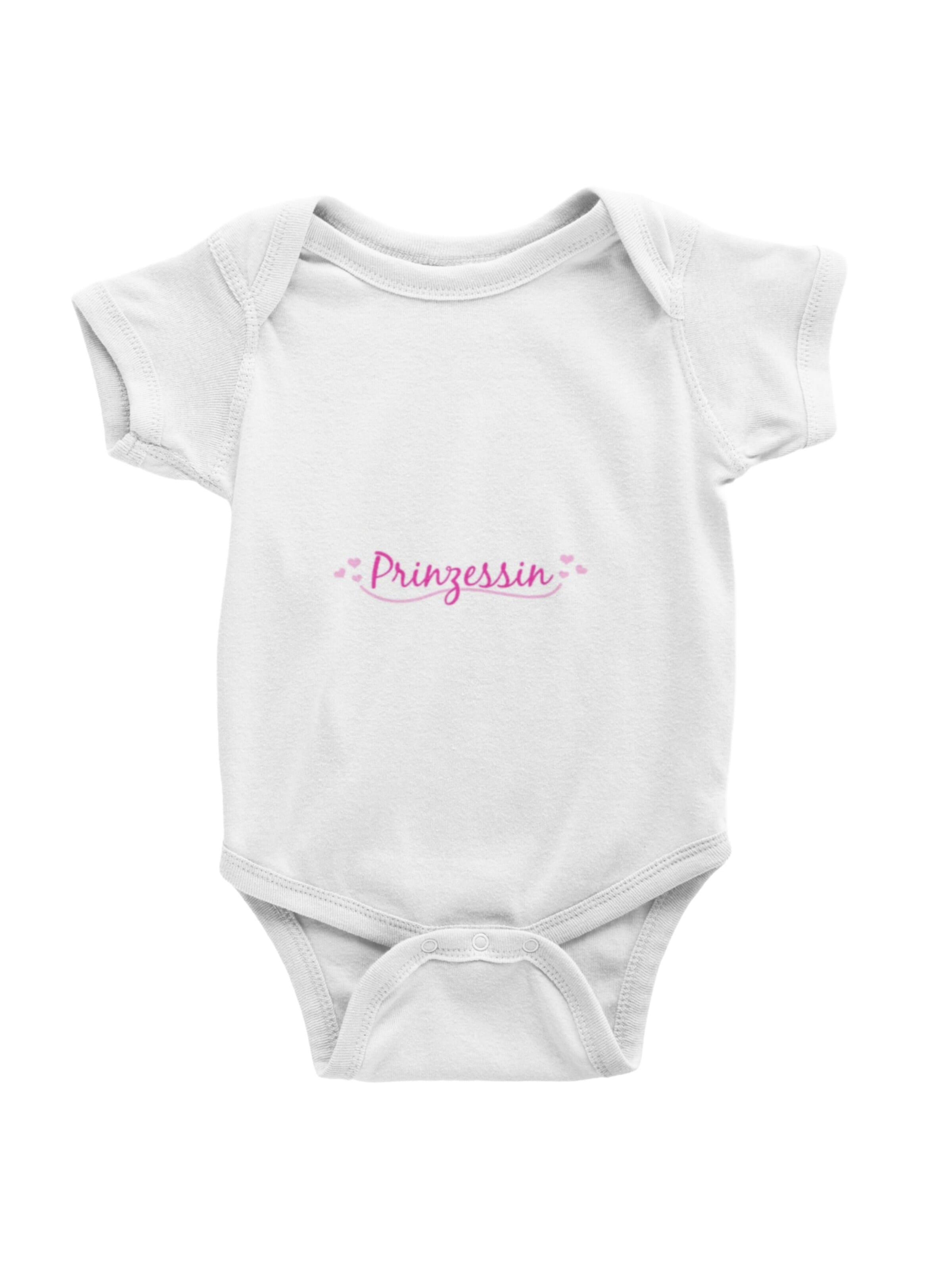 amorubi.com Romper/Bodysuit 'Prinzessin Schriftzug' in White: front