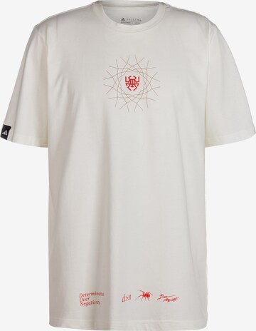 T-Shirt fonctionnel 'Donovan Mitchell' ADIDAS PERFORMANCE en blanc : devant