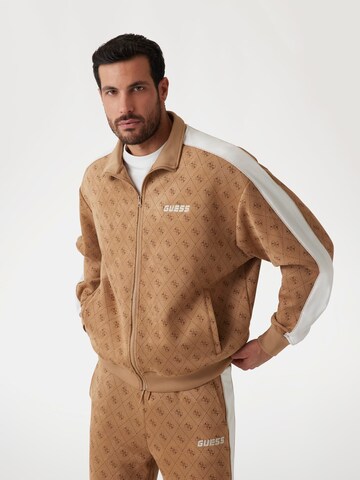 GUESS Sweatjacke in Beige: Vorderseite