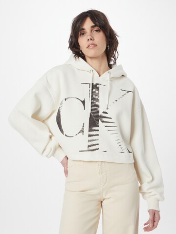 Calvin Klein Jeans Sweatshirt 'Blown Up' in Beige: front