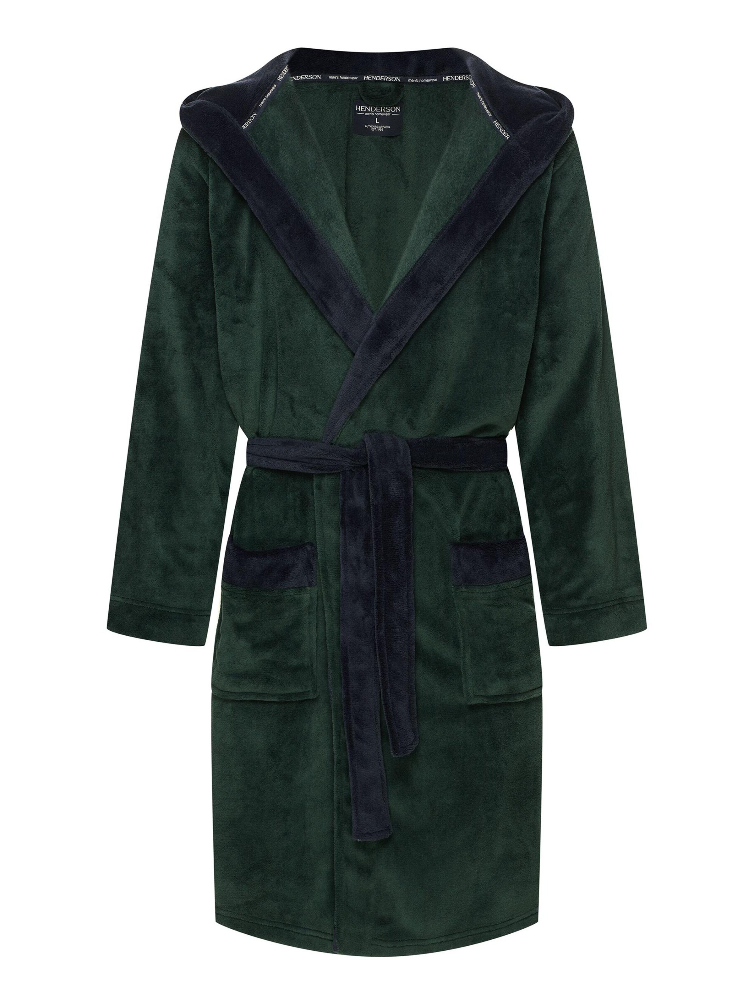 Henderson Short Bathrobe 'Natch' in Green