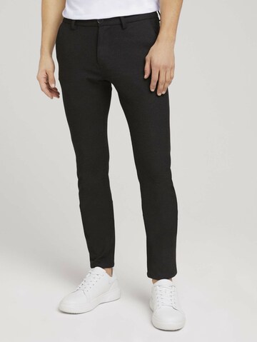 TOM TAILOR Slim fit Chino Pants 'Travis' in Black: front