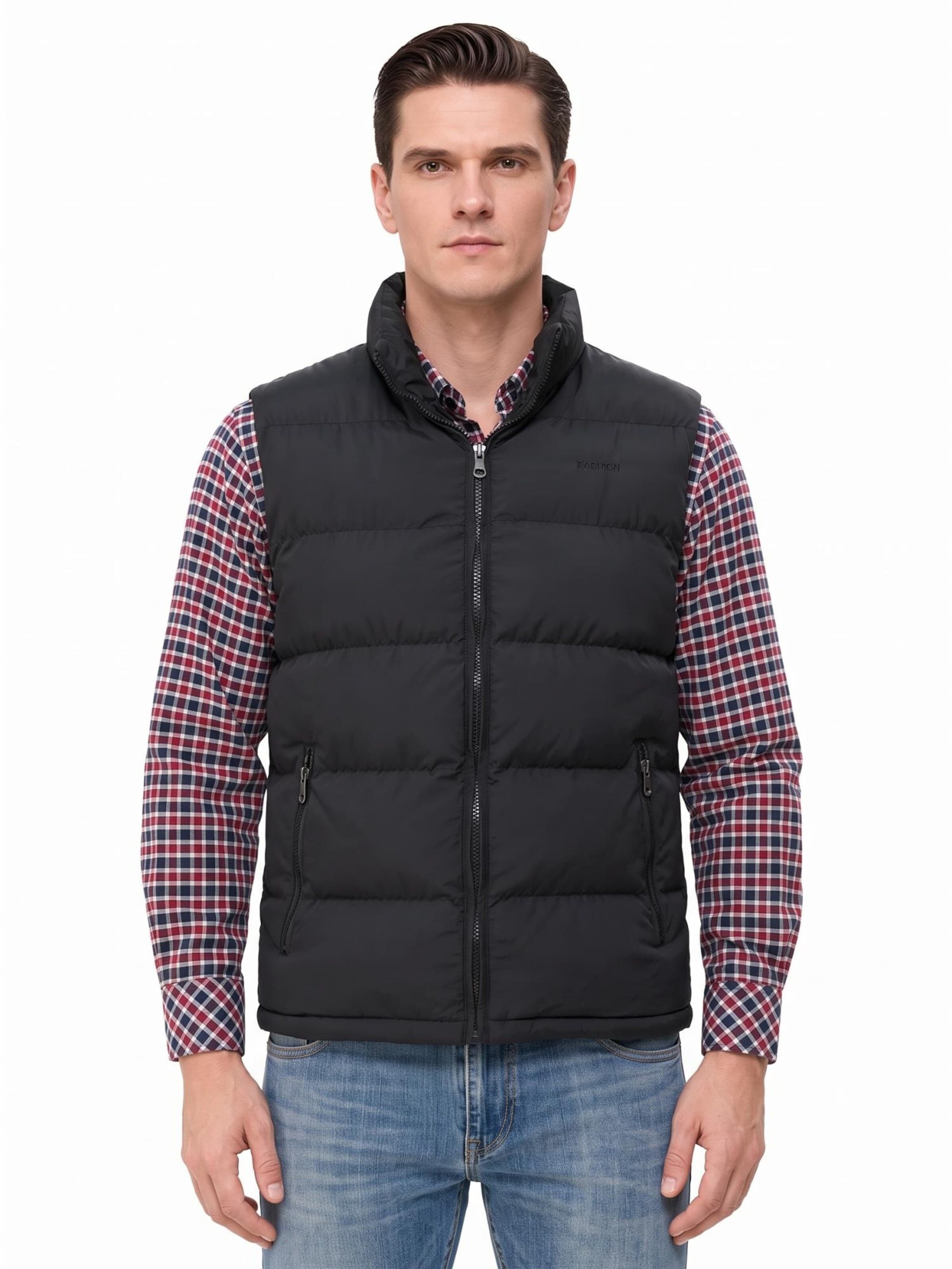 ALLTHEMEN Vest 'Wärmekern' in Black: front