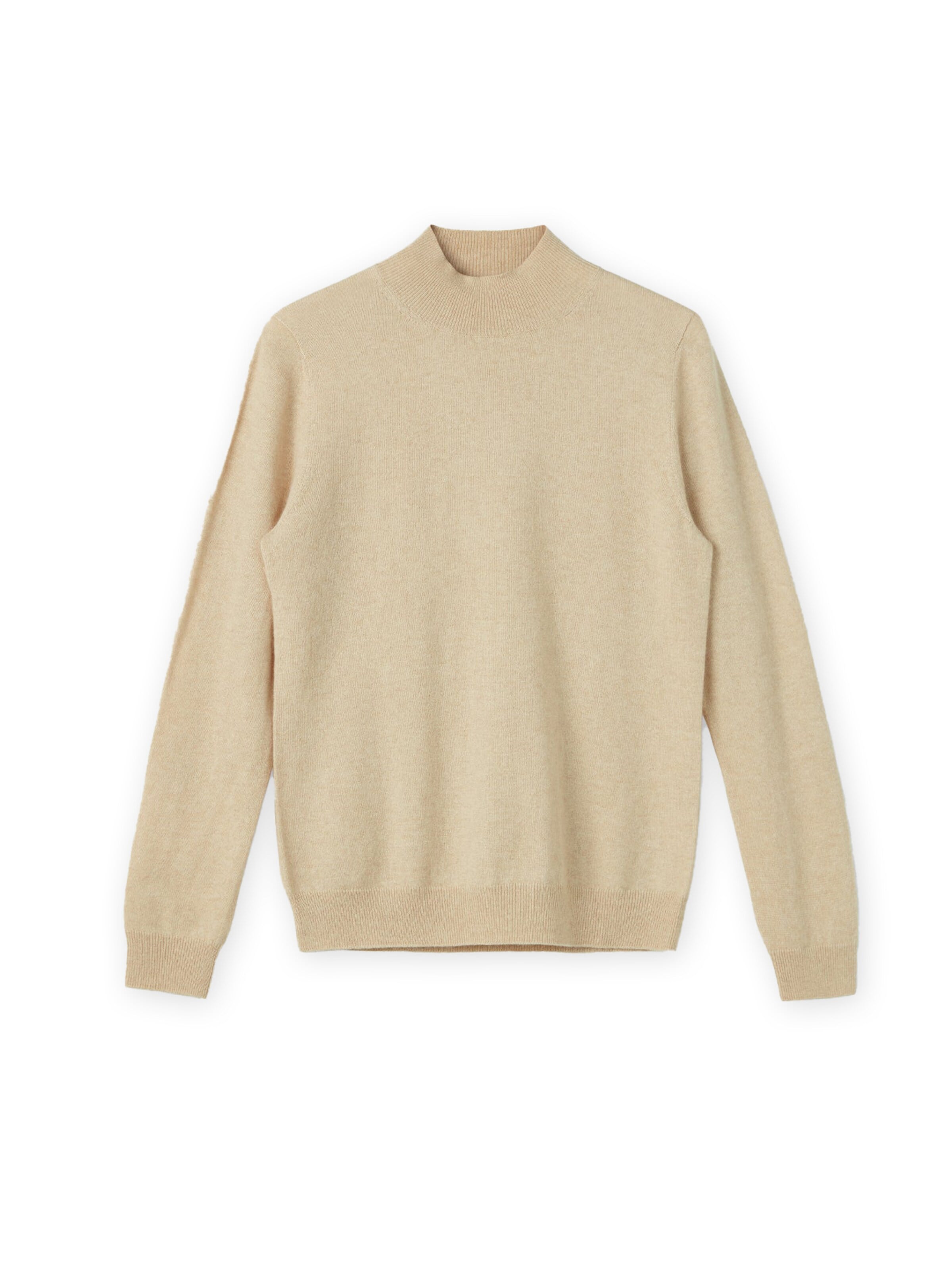 GOBI Cashmere - Jersey 'Women's Essential Cashmere Mock Neck Sweater' en beige: frente