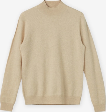 GOBI Cashmere - Jersey 'Women's Essential Cashmere Mock Neck Sweater' en beige: frente