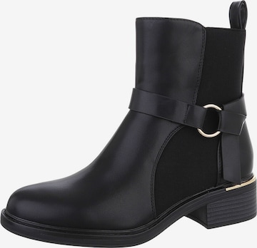 Ital-Design Stiefelette in Schwarz: Vorderseite
