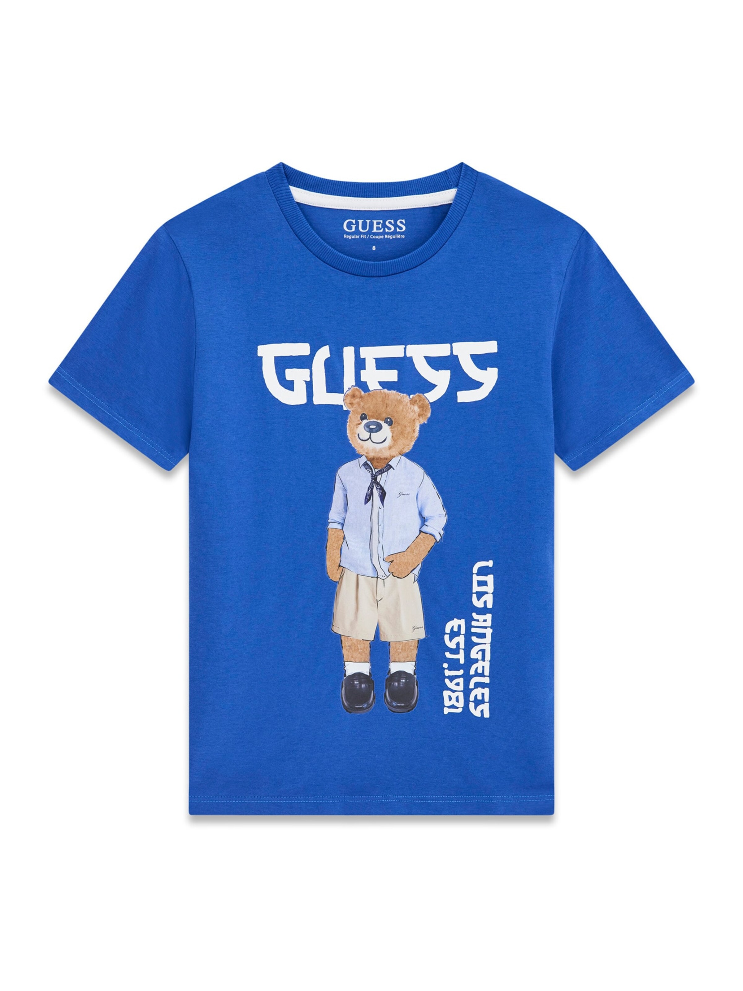 T-Shirt GUESS en bleu : devant