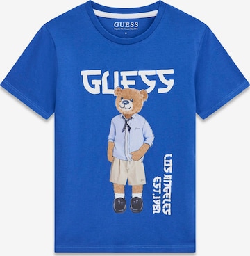 T-Shirt GUESS en bleu : devant