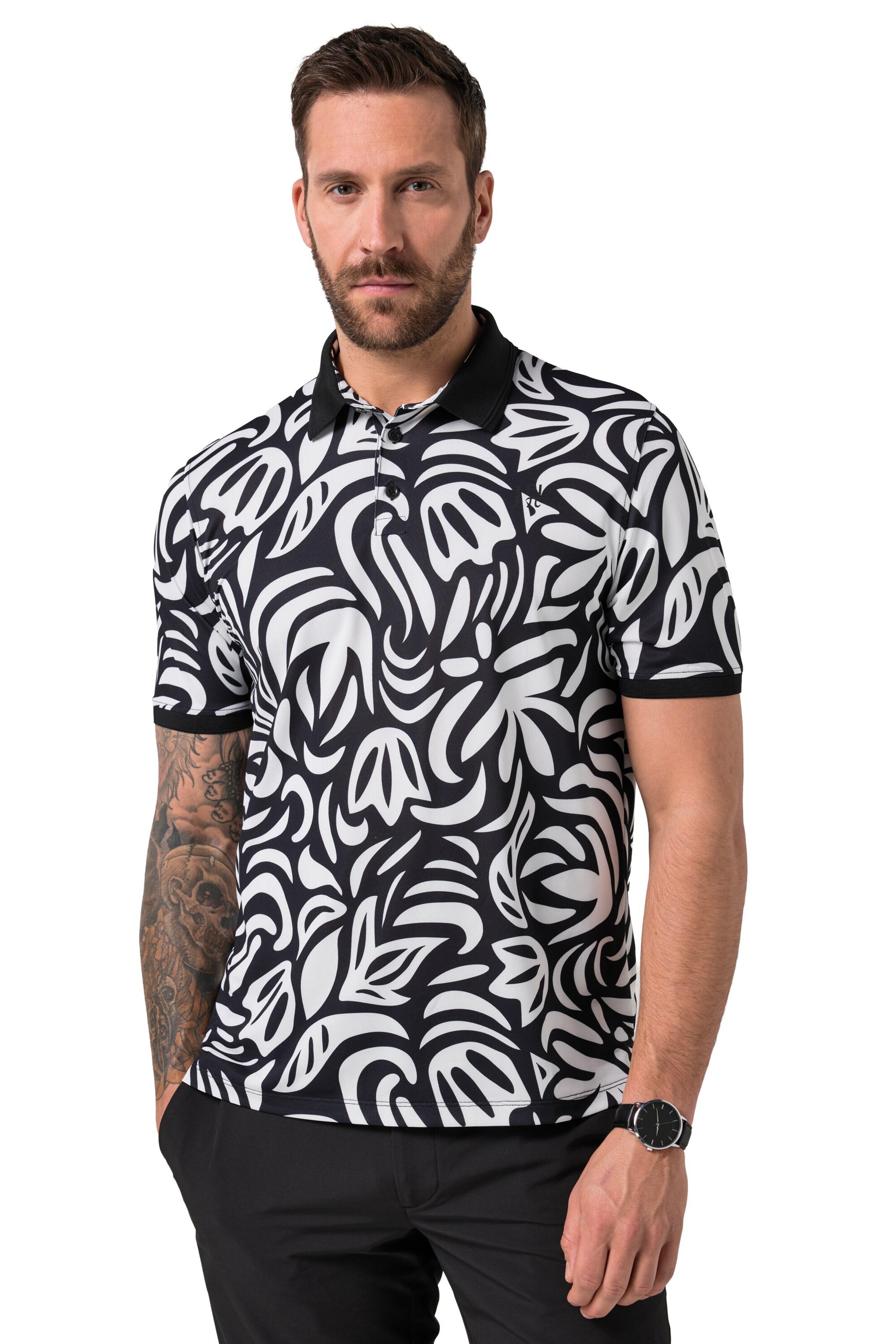 JAY-PI Poloshirt in Schwarz: Vorderseite